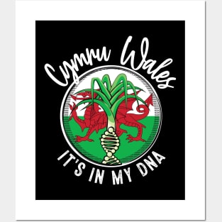 Wales - It's in my DNA. Welsh leek with a DNA strand on the flag of Wales design Posters and Art